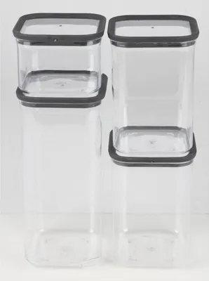 Produktbild von Vorratsdosen 4er-Set 1,7 L + 2×1 L + 0,5 L – transparente Aufbewahrungsdosen mit Deckel, ideal für Lebensmittel, Küche & Vorratsschrank