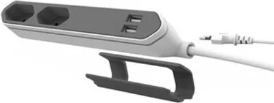 Produktbild von Allocacoc PowerBar USB, Typ C, Grau, Weiß, CE, RoHS, 2 AC-Ausgänge, 230 V, 5 V