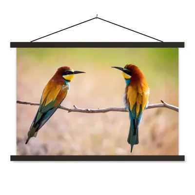 Produktbild von MuchoWow® Textilposter Vögel - Bienenfresser - Tiere 150x100 cm mit schwarzem Rahmen - Schlafzimmer