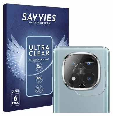 A product shot of a phone camera lens protector and its packaging.