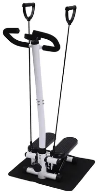 Produktbild von Fitness-Stepper mit Widerstandsband, Schwarz - Hydraulisch verstellbar - 7 kg - Multifunktional