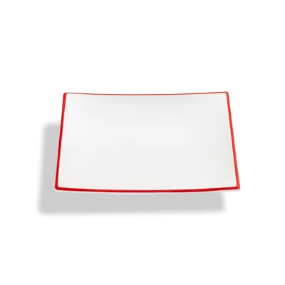 Produktbild von Gmundner Keramik Rubinroter Rand Dessertteller Trend 20x20cm