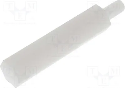 Produktbild von 10x Distanzmuffe mit Gewinde 25mm  Distanzhülsen aus Kuntoff  M3 M3 sechskant