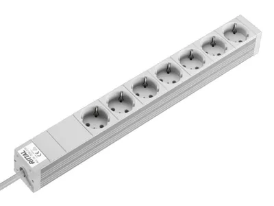 Produktbild von Rittal DK7240.210, 7 AC-Ausgänge, Typ D, 250 V, 16 A, Weiß, Aluminium