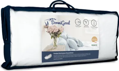 Produktbild von DormiGood | Premium Daunenkissen | 2er Set 45x70 cm | Daunen | Kissen Doppelpack | 45x70 | Kopfkissen | Allergiker geeignet | Nomite | Downpass