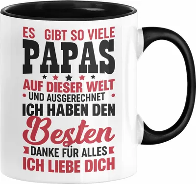 Produktbild von Papa Tasse Geschenk für Vater von Tochter Sohn Es Gibt So Viele Papas Und Ich Habe Den Besten (Schwarz)