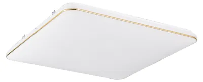 Obrázek produktu pro Čtvercový LED stropní svítidlo OMAR, bílo-zlaté, 48 W, neutrální bílá, 3400 lm, kov, rozměry: 5,4 x 53 x 53 cm, IP20, řada Zuma Line