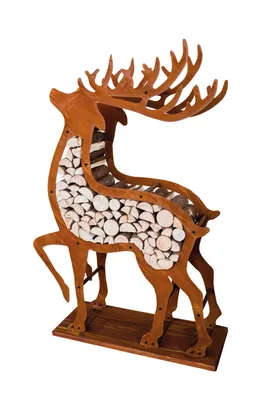 Produktbild von Badeko Hirsch-Holzregal in Edelrostoptik