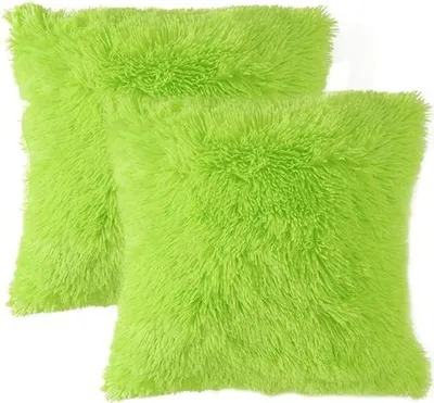 Produktbild von 2er Set Kissenbezüge Künstlich Pelz Sofakissen Dekorative Dekokissen Kuschelkissen Plüschkissen Kuschelig Couchkissen Superweich Kissen Flauschig Kissenbezug für Sofa 40x40 cm Schwarz