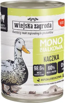 Immagine prodotto di Cibo per gatti WIEJSKA ZAGRODA Anatra 400 g