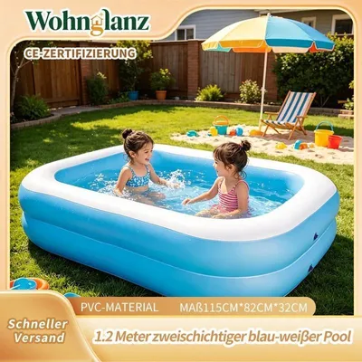 Produktbild von 1,2 Meter Gartenpool Kinderpool Schwimmbecken Pool Quick Up Planschbecken