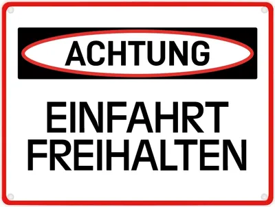 Produktbild von Einfahrt freihalten Warn- und Hinweisschild im modernen Design Warnschild