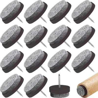 Produktbild von Filzgleiter 60 Stück Nägel Schrauben professionelle Möbelgleiter Stuhlgleiter Filz zum Festnageln für Laminat Parkett Stuhl Ø 22 mm 5 mm Dicke