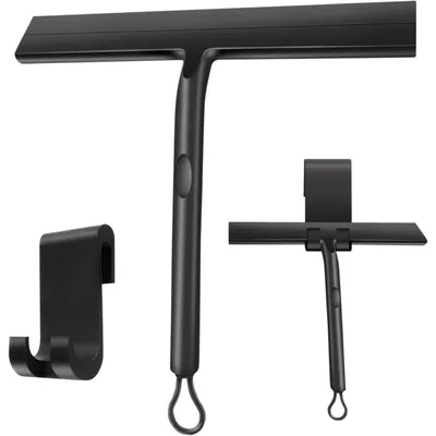 Immagine prodotto di Spazzola per doccia in silicone con supporto da parete, senza necessità di foratura, 23 cm, colore nero