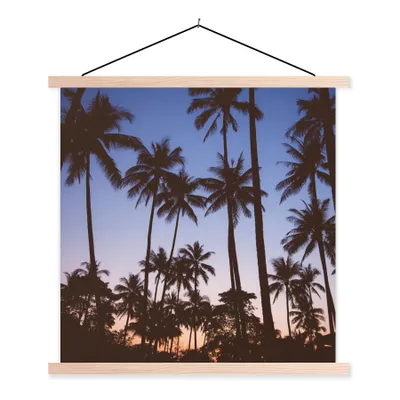 Produktbild von MuchoWow® Textilposter Palme - Tropisch - Sommer - Himmel 40x40 cm mit holzfarbenen Rahmen - Posterleiste