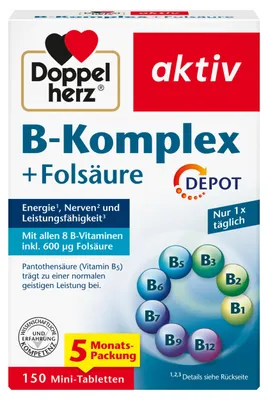 Zdjęcie produktu dla Double Heart B-Complex+Folic Acid tabletki 150 kapsułek