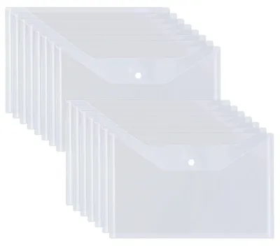 Produktbild von Dokumententasche A4 transparent mit Druckknopf aus Polypropylen, 32 x 23,5 cm
