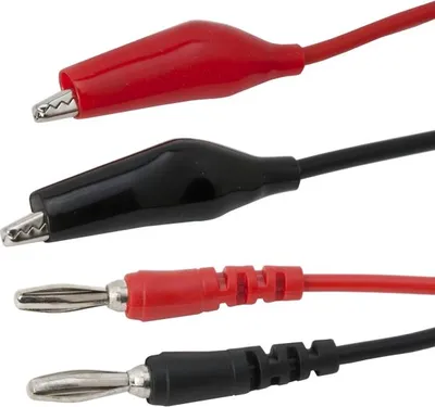 Produktbild von Messleitungen mit Krokodilklemme und Bananenstecker - 93 cm - schwarz/rot [25386]