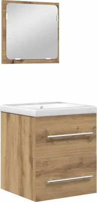 Zdjęcie produktu dla Zestaw mebli łazienkowych z szufladą 2 pcs Dąb rzemieślniczy