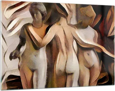 Produktbild von Bilder auf glas - Frau Akt Skulptur - 120x80cm - Glasbilder - Wandbilder - Kunstdruck - zum Aufhängen bereit - Wanddekoration aus Glas - Glas Bilder - Wandbild auf Glas - Einteilig - GAA120x80-3487