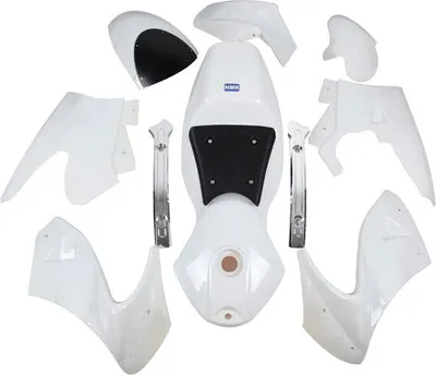 Produktbild von Verkleidung Set komplett Weiss mit Sitzbank für Pocket Bike - HMParts