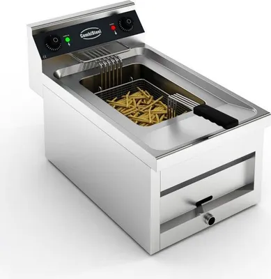 Produktbild von Elektro-Tischfritteuse 1x12L – Combisteel Gastro Fritteuse 9kW, Edelstahl