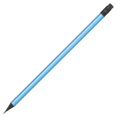 Produktbild von 100 Bleistifte mit Radierer / HB / ohne Herstellerlogo / Farbe metallic-hellblau