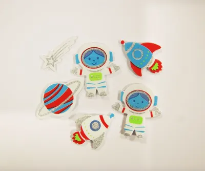 Obrázok produktu pre 30 samolepiek - EVA pena - Astronaut - Glitre