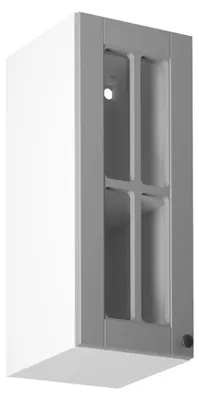 Image de Vitrine haute LUMEA - largeur 30 cm, gris/blanc