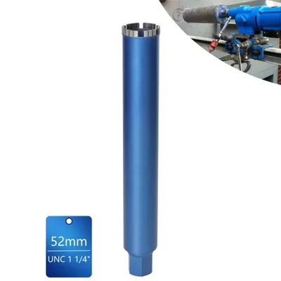 Produktbild von Turbo Diamantbohrkrone Kernbohrer für Kernbohrgerät, 1 1/4", Ø 52mm, 460 mm, Dosenbohrer Diamant Bohrkrone Nassbohrkrone Trockenbohrkrone für Beton
