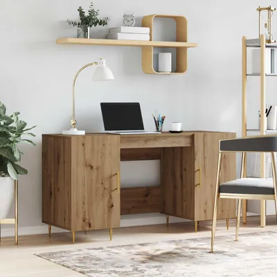 Zdjęcie produktu dla Maison Exclusive - Biurko z płyty drewnopodobnej Artisan Oak, wymiary: 140 x 50 x 75 cm