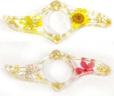 Produktbild von 2 Stück transparente getrocknete Blumenharz Lesezeichen Bücheraccessoires