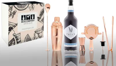 Produktbild von Tails Cocktails Geschenkset Espresso Martini 1L (14,9% Vol) mit 6 teiligem Barset Fertig Cocktail Ready to Drink- [Enthält Sulfite]