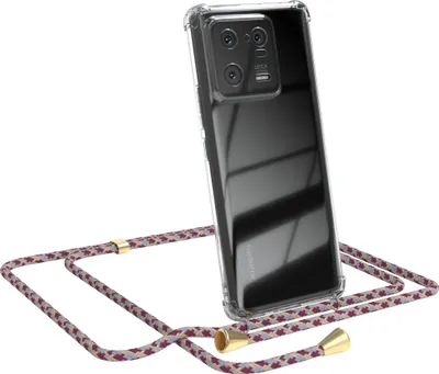 Produktbild von EAZY CASE Handykette kompatibel mit Xiaomi 13 Pro, Handyhülle mit Umhängeband, Handykordel, Schutzhülle Clear, Band in Rot
