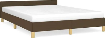Produktbild von vidaXL Bettgestell ohne Matratze Dunkelbraun 140x190 cm Stoff