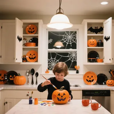 Immagine prodotto di Set di 2 tazze a tema Halloween, forma zucca, capacità 500 ml, Vetroceramica, colore arancione