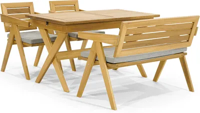 Immagine prodotto di Mobili da giardino marroni posti a sedere per esterni 2x sedie tavolo da pranzo panca di legno