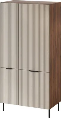 Image de Intelv - Armoire 2 Portes, 90x185h cm Beige, Porte-Manteaux