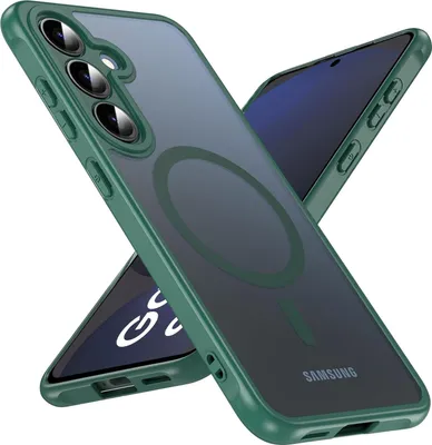 Zdjęcie produktu dla Etui magnetyczne do Samsung Galaxy S24 FE Pokrowiec ochronny Magsafe Odporna na wstrząsy ramka TPU z silnym pierścieniem magnetycznym, zielony