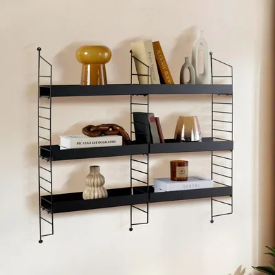 Immagine prodotto di Scurelle - Mensola, 98x21x100h cm Nero, 3 Ripiani