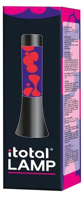 Immagine prodotto di i-Total lava lamp - lampada lava - lampada d'atmosfera - 30 x 9 cm - vetro/alluminio - 25 W - viola con lava rosa - nero - XL2457