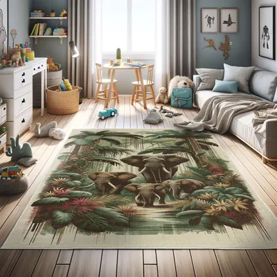 Produktbild von Abakuhaus, Elefant Teppich, 76 cm x 152 cm