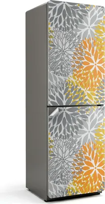 Produktbild von Geometrische Pflanzenmuster – Kühlschrank Aufkleber – Klebefolie Kühlschrank – Kühlschrank Dekor – Kühlschrankfolie selbstklebend – Küchen Dekoration – 60x180 cm