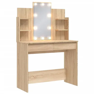 Obrázok produktu pre Toaletný stolík s LED svetlami dub sonoma 96x40x142 cm