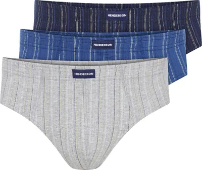 Produktbild von Henderson Herren Slipy 3er Pack - 100% Baumwolle, Klassischer Schnitt, Atmungsaktiv und Bequem, Elastischer Bund, Vielseitige Farben, Ideal für Täglichen Gebrauch, Hochwertige Unterwäsche, Multicolor M