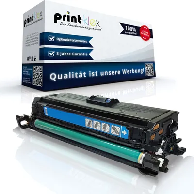 Produktbild von Kompatible Tonerkartusche für HP ColorLaserJetCM3500Series ColorLaserJetCM3530FSMFP ColorLaserJetCM3530MFP ColorLaserJetCP3520Series ColorLaserJetCP3525 CE251A Cyan Blau - Office Line Serie