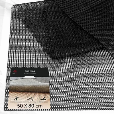 Antirutschmatte für Teppich, 50x80 cm, schwarz, PVC