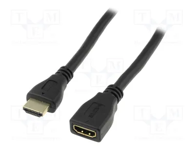 Produktbild von 1x Kabel HDMI Buchse,HDMI Stecker HDMI 1.4 2m  schwarz AK-330201-020-S HDMI,- DVI-