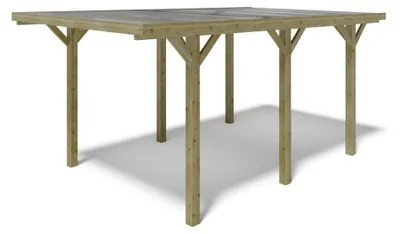Immagine prodotto di Tettoia posto auto coperto in legno 3.04x5.12 m - 15.56 m2 - copertura PVC  