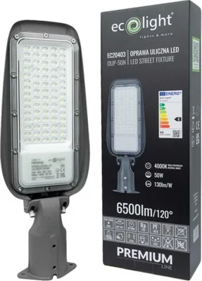 Obrázok produktu pre Pouličné svietidlo 50W 4000K 130lm/W IP65 Ecolight EC20403